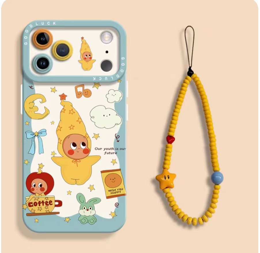 Cute face-holding style liquid air eye silicone phone case