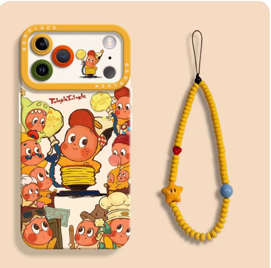 Cute face-holding style liquid air eye silicone phone case