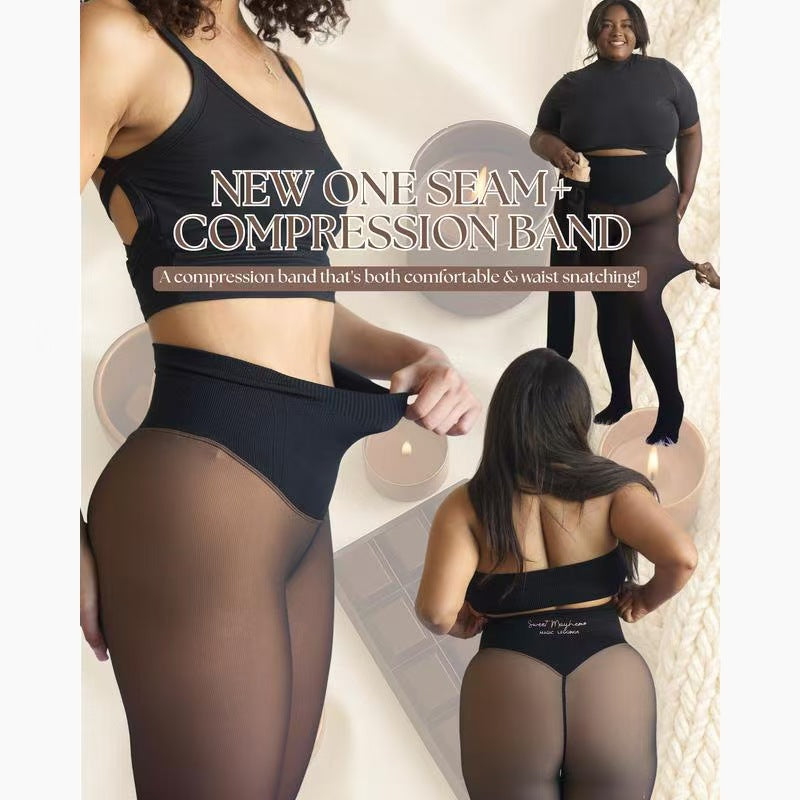 NEW COMPRESSION BAND & ONE SEAM OPTION! THE ORIGINAL MAGIC FLEECE LINED LEGGINGS - XXS TO 3XL - 4 SHADES - CLOSED FOOT - Fleece Tights Available in Plus Size and Light to Brown Fur Womenswear Basic Outfits Big