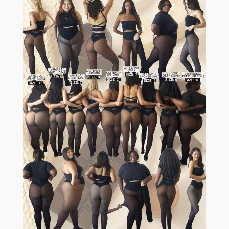 NEW COMPRESSION BAND & ONE SEAM OPTION! THE ORIGINAL MAGIC FLEECE LINED LEGGINGS - XXS TO 3XL - 4 SHADES - CLOSED FOOT - Fleece Tights Available in Plus Size and Light to Brown Fur Womenswear Basic Outfits Big