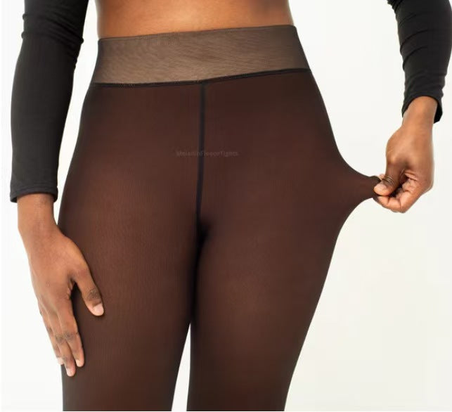 NEW COMPRESSION BAND & ONE SEAM OPTION! THE ORIGINAL MAGIC FLEECE LINED LEGGINGS - XXS TO 3XL - 4 SHADES - CLOSED FOOT - Fleece Tights Available in Plus Size and Light to Brown Fur Womenswear Basic Outfits Big