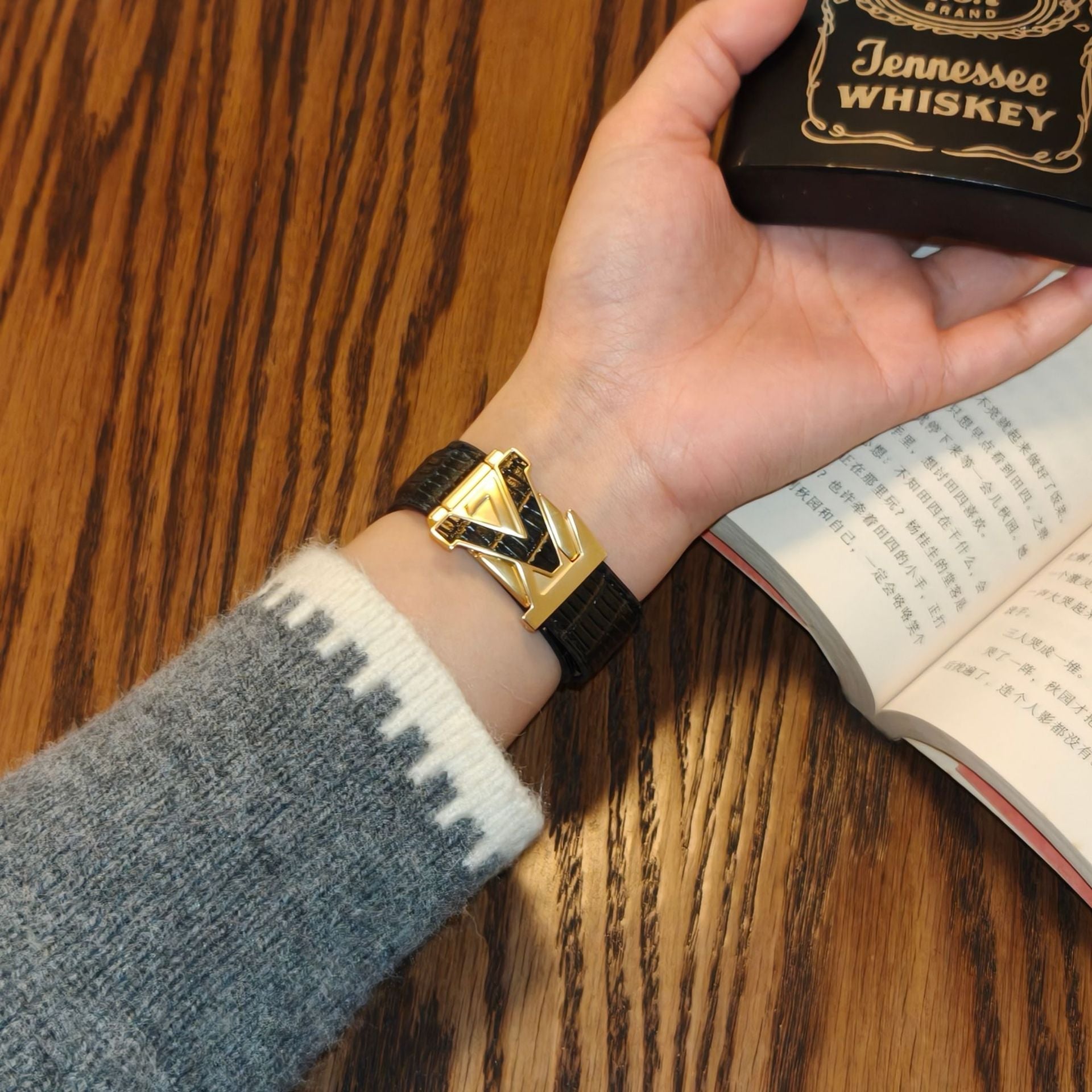 V-Shaped Leather Strap