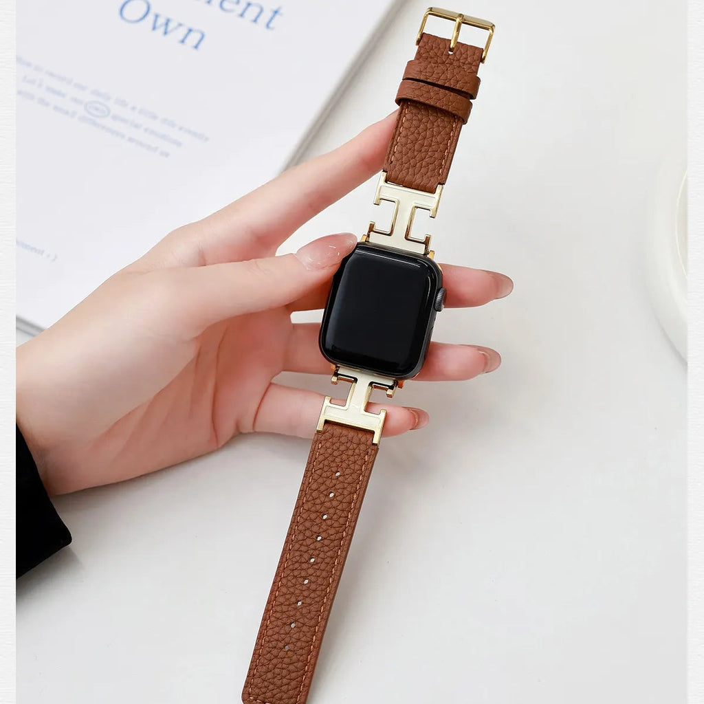 D-H Pebbled Leather Strap