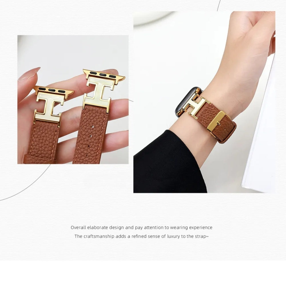 D-H Pebbled Leather Strap